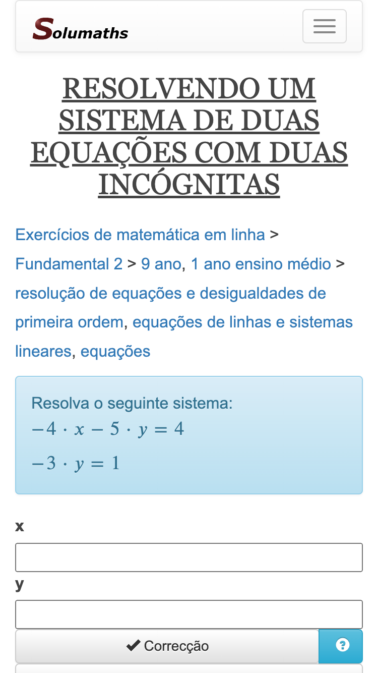 Exercícios de matemática corrigidos online, solumaths